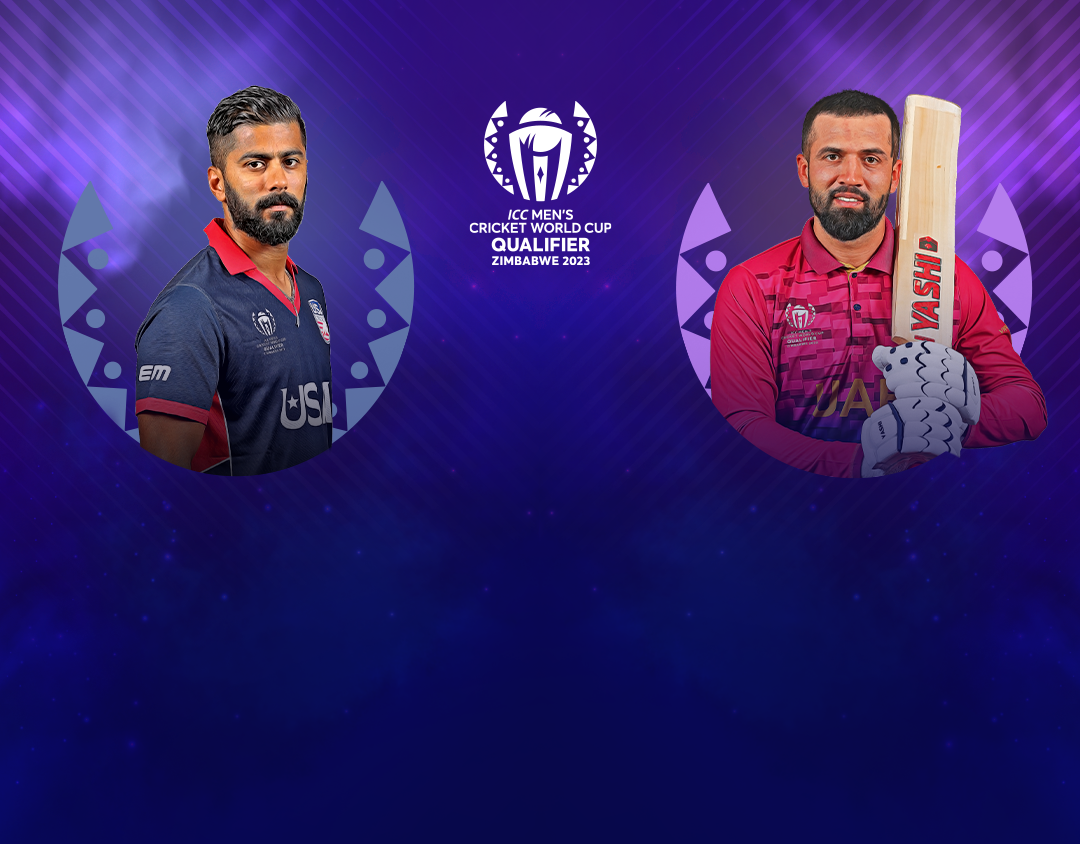 9/10 place play off of icc cricket world cup qualifier, 2023: usa vs united arab emirates banner