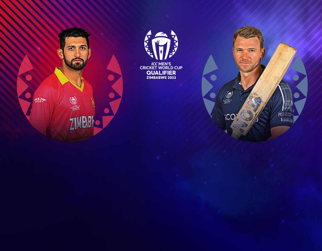 Super sixes - match 6 of icc cricket world cup qualifier, 2023: zimbabwe vs scotland banner