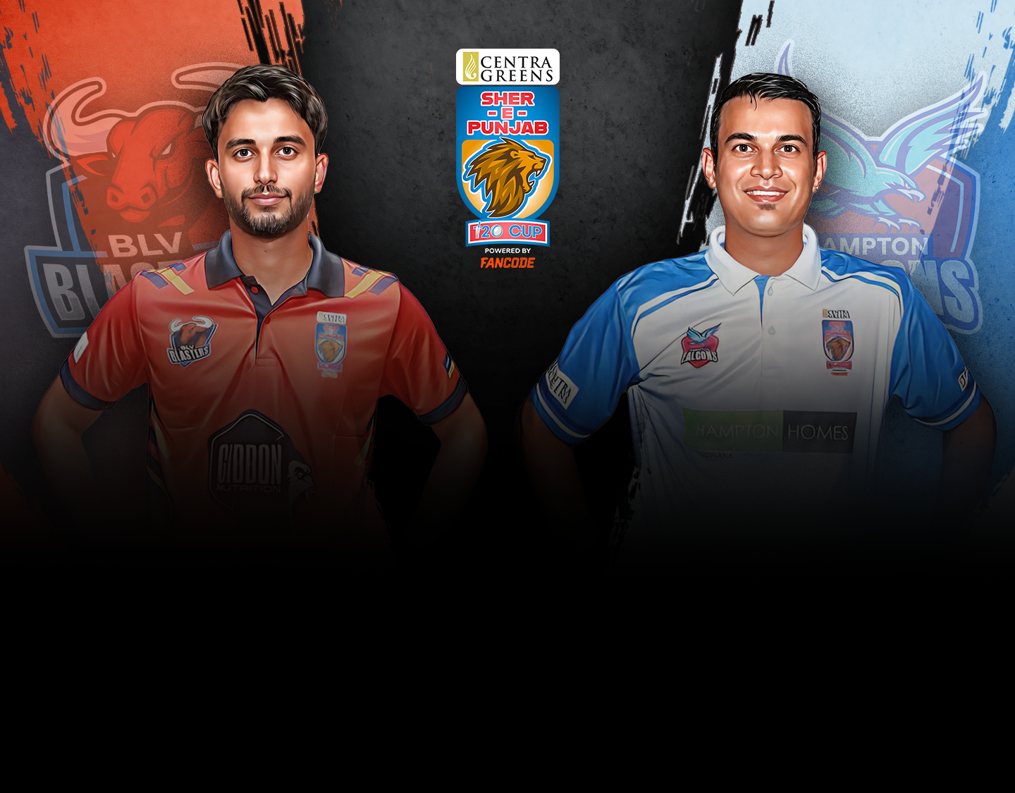 Match 12 of sher e punjab t20 cup: blv blasters vs hampton falcons banner