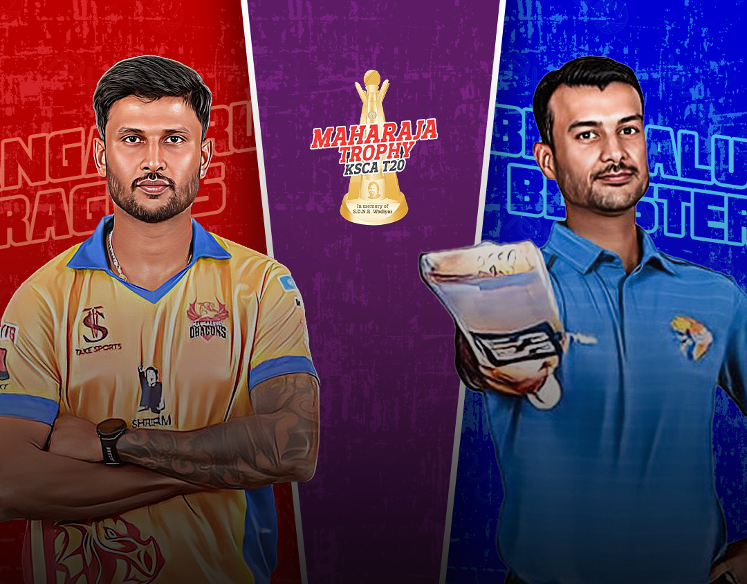 Match 12 of shriram capital maharaja trophy ksca t20: mangaluru dragons vs kalyani bengaluru blasters banner