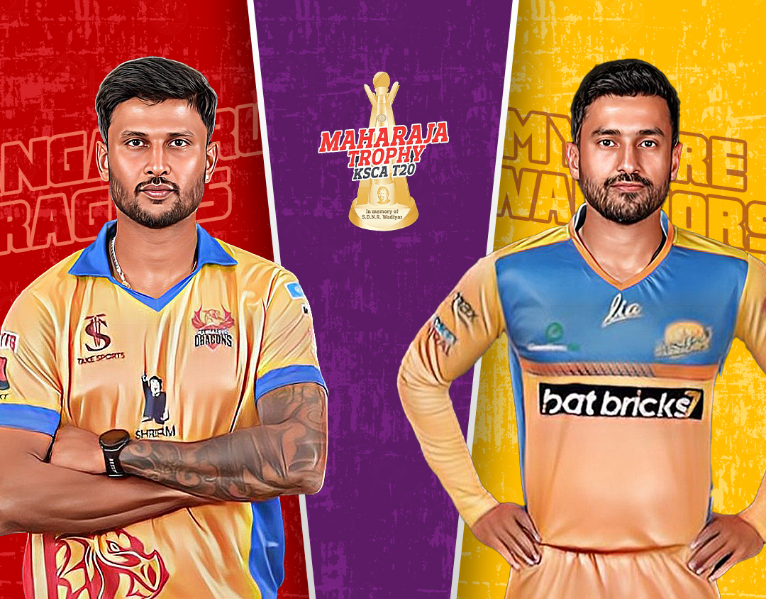 Match 22 of shriram capital maharaja trophy ksca t20: mangaluru dragons vs mysore warriors banner