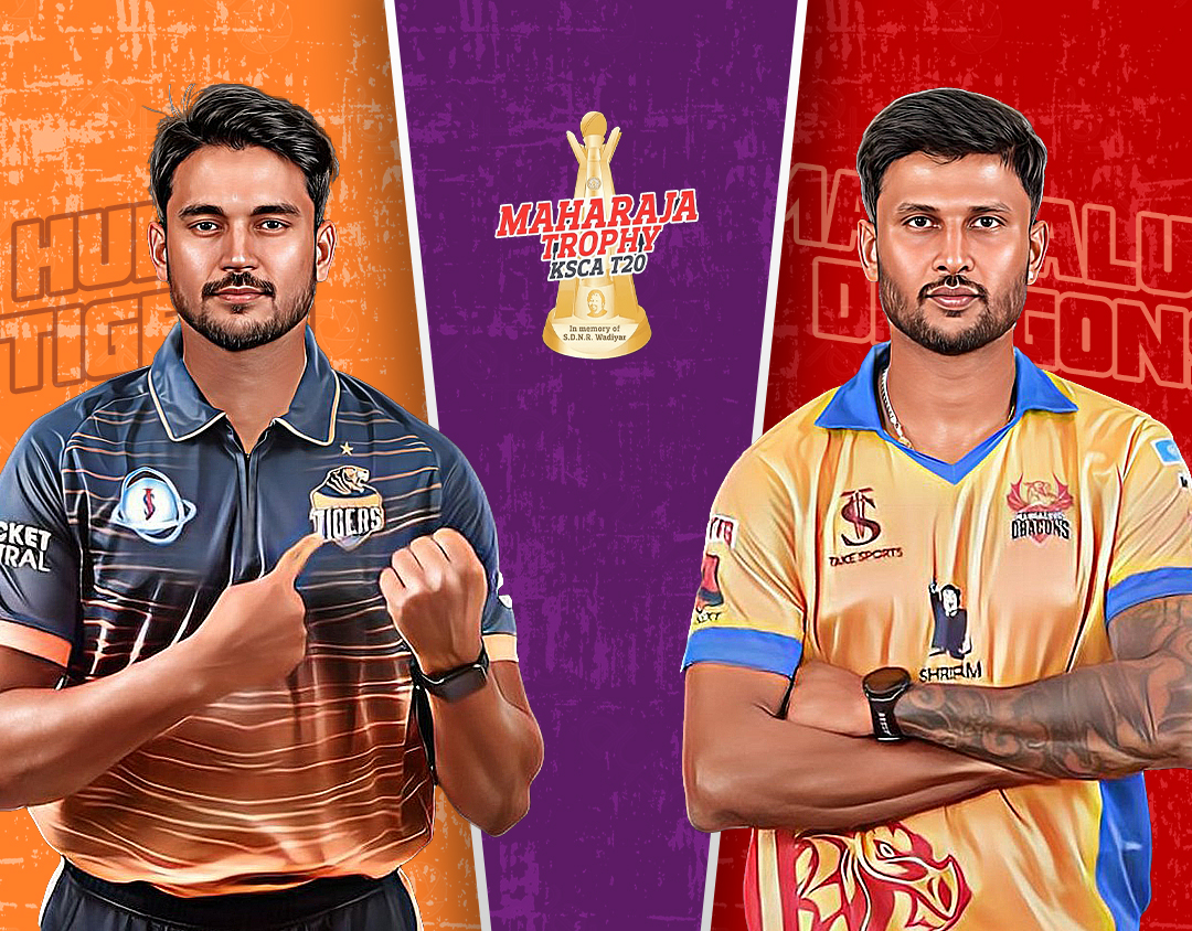 Match 27 of shriram capital maharaja trophy ksca t20: hubli tigers vs mangaluru dragons banner