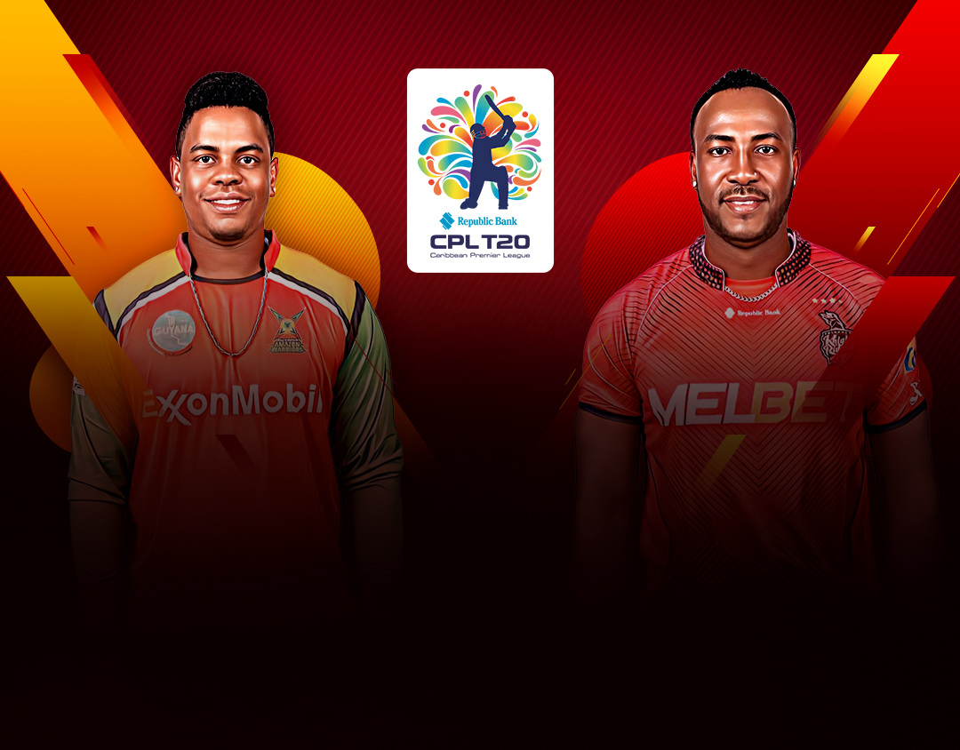 Match 28 of republic bank cpl t20: guyana amazon warriors vs trinbago knight riders banner