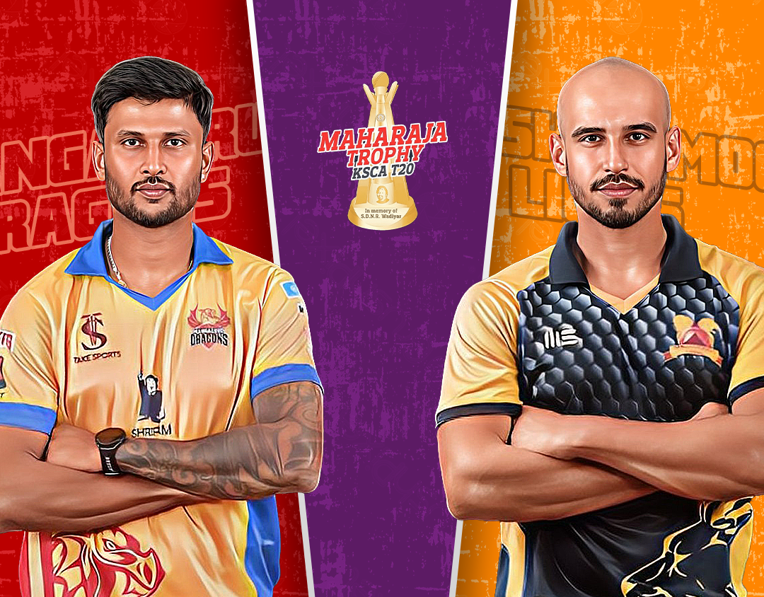 Match 3 of shriram capital maharaja trophy ksca t20: mangaluru dragons vs shivamogga lions banner