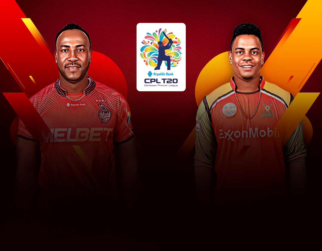 Match 19 of republic bank cpl t20: trinbago knight riders vs guyana amazon warriors banner