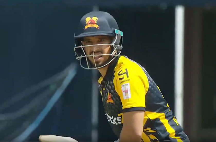 5 Sixes, 1 Four! Abhinav Manohar's fiery knock of 50