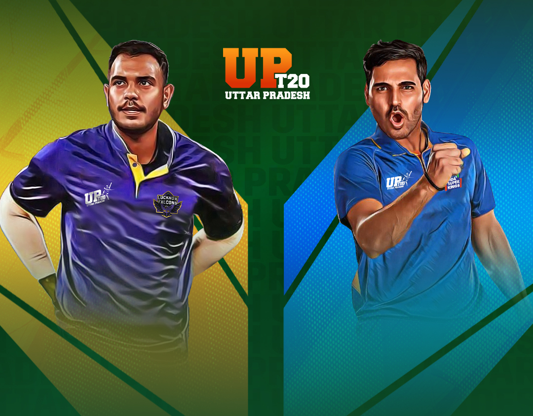 Match 6 of jio uttar pradesh t20: lucknow falcons vs noida super kings banner