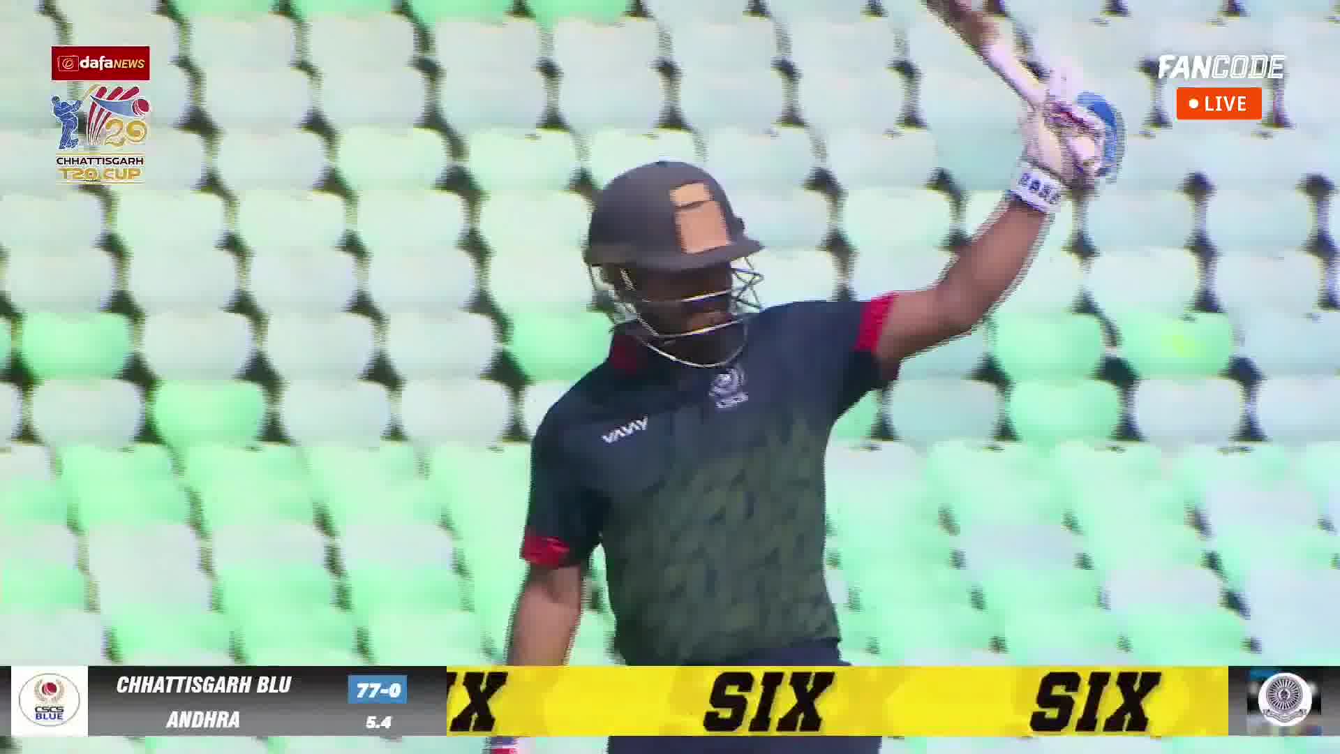 Six! Unbelievable Batting From Khare, Brings Up His Fifty With A Maximum
