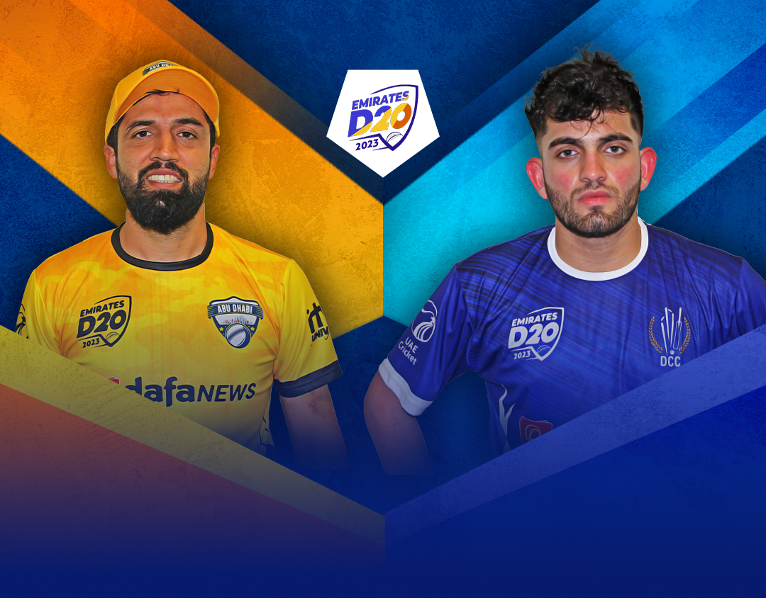 Match 29 of emirates d20: abu dhabi vs dubai banner