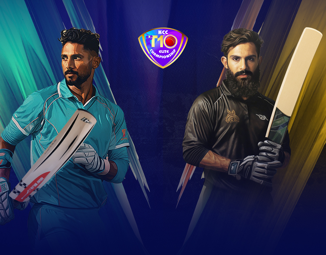 Match 28 of kcc t10 elite championship, 2023: al mulla exchange vs ncm investment banner