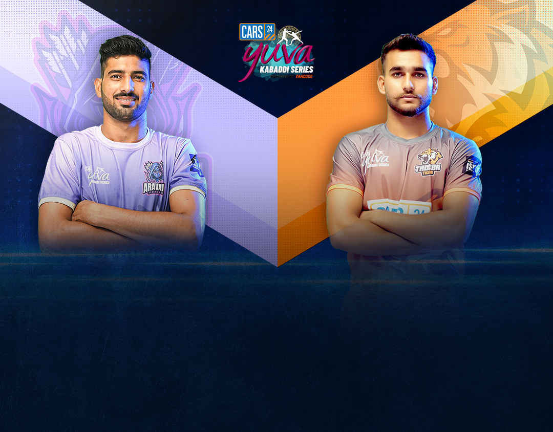Match #108 of cars24 yuva kabaddi series monsoon edition, 2023 banner