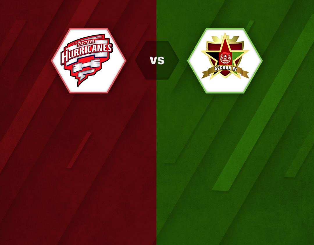 Match 10 of kcc t20 challengers cup, 2023: cochin hurricanes vs afghan xi cc banner