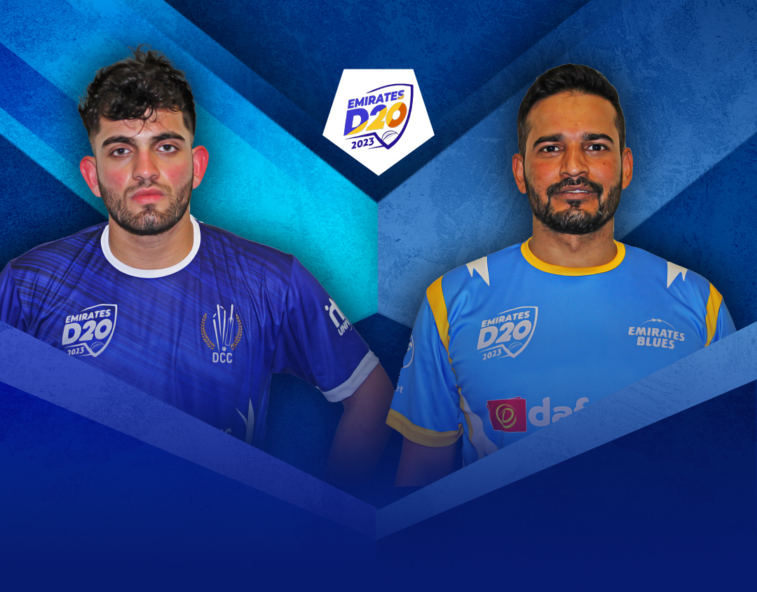 Match 20 of emirates d20: dubai vs emirates blues banner