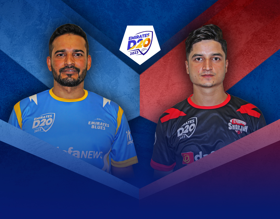 Match 16 of emirates d20: emirates blues vs sharjah banner