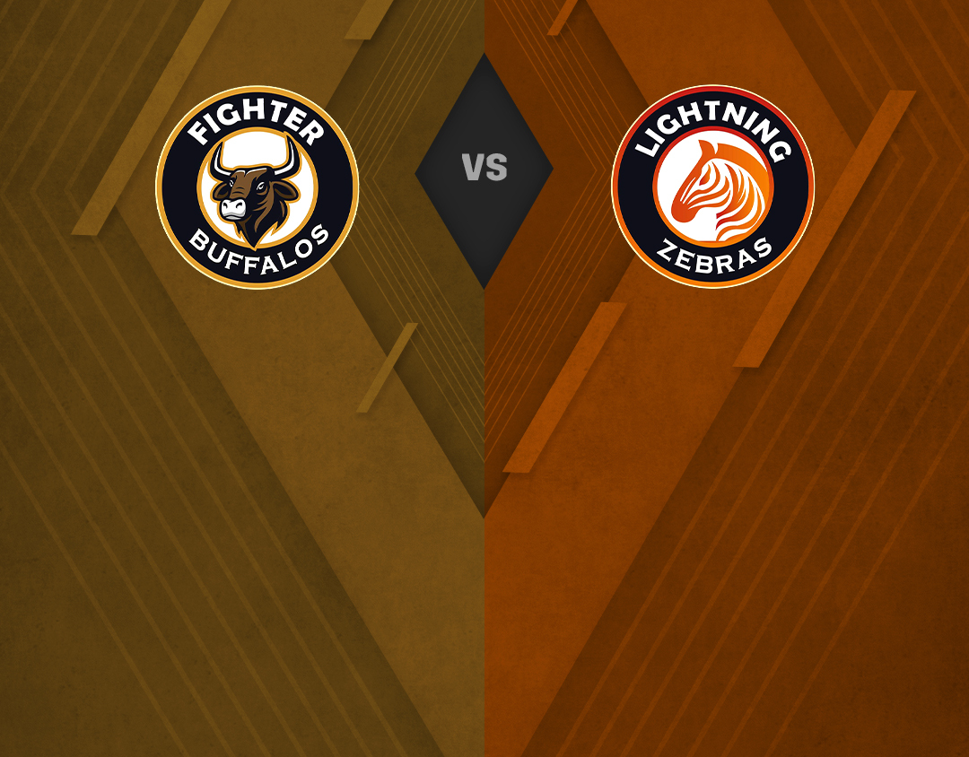 Match 2 of global club cricket tour t10, 2023: fighters buffalos vs lighting zebras banner