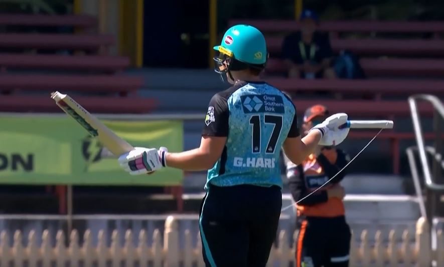 Stuff it! Grace Harris smashes six with broken bat