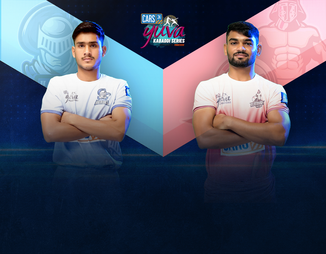 Match #105 of cars24 yuva kabaddi series monsoon edition, 2023 banner