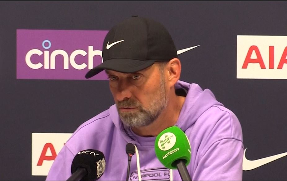 Klopp hails 9-men Liverpool performance despite late defeat to Spurs