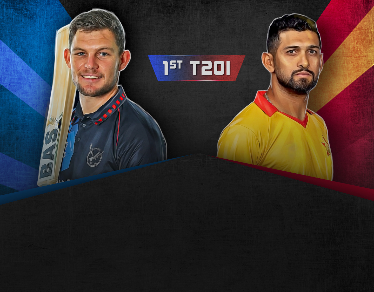1st t20i of namibia vs zimbabwe t20i series: namibia vs zimbabwe banner