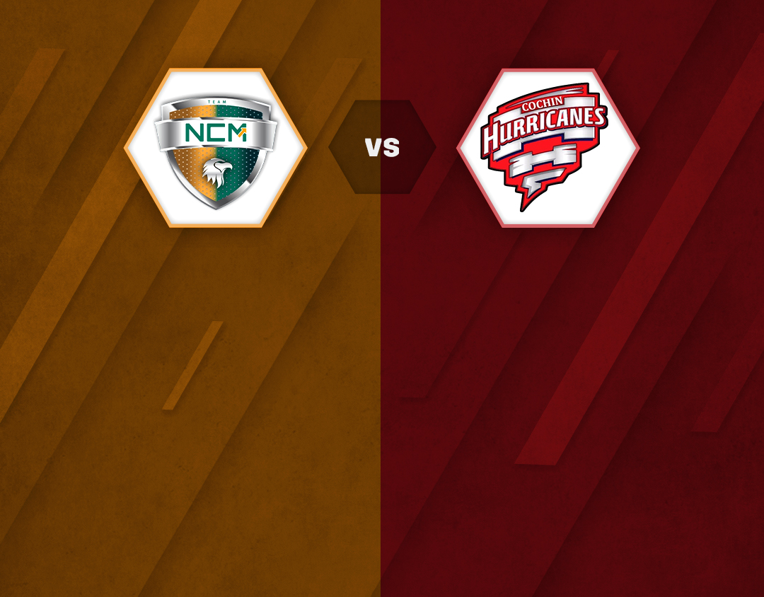 Match 27 of kcc t20 challengers cup, 2023: noor cm academy vs cochin hurricanes banner