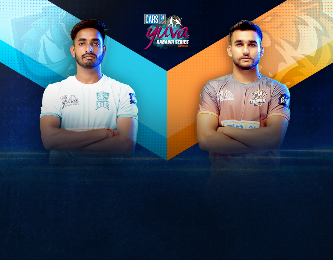 Match #112 of cars24 yuva kabaddi series monsoon edition, 2023 banner
