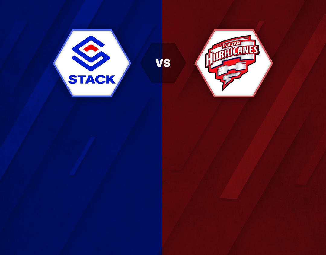 Match 22 of kcc t20 challengers cup, 2023: stack cc xi vs cochin hurricanes banner