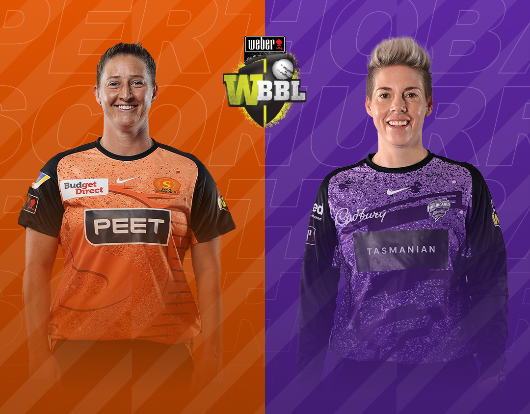 Match 10 of weber wbbl 2023: perth scorchers women vs hobart hurricanes women banner