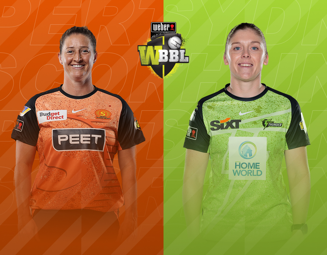 Match 36 of weber wbbl 2023: perth scorchers women vs sydney thunder women banner