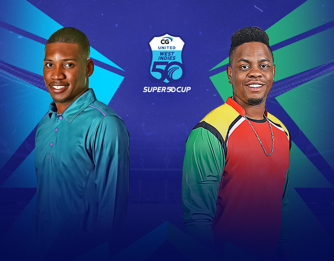 Match 22 of cg united super50 cup, 2023: west indies academy vs guyana harpy eagles banner