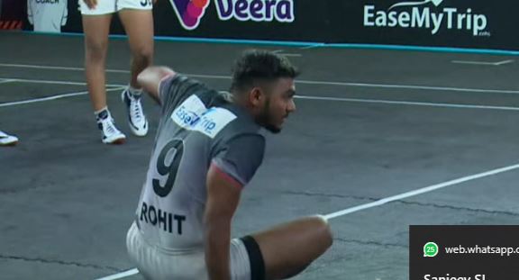 Rohit Rathee displays a cheeky raid