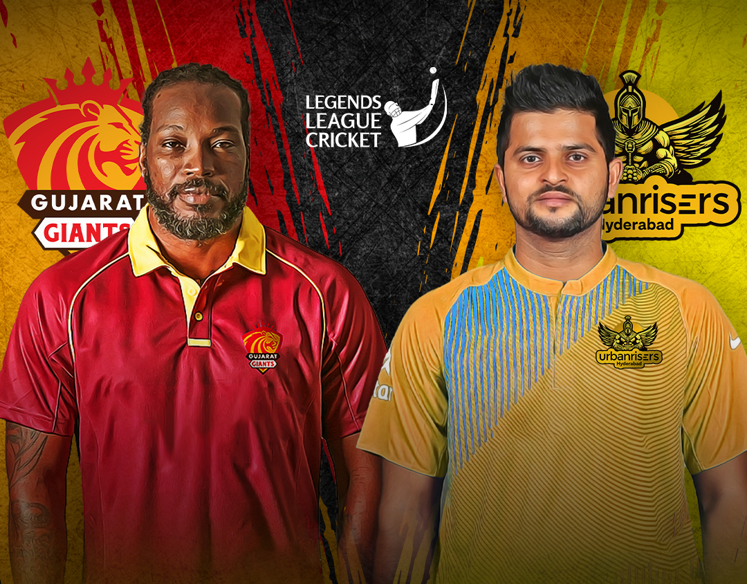 Match 8 of legends league cricket, 2023: gujarat giants vs urbanrisers hyderabad banner