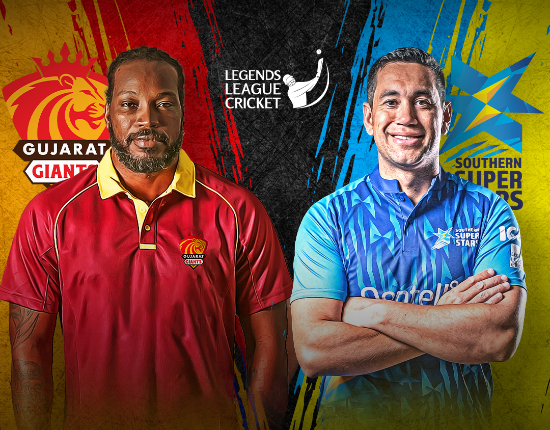 Match 14 of legends league cricket, 2023: gujarat giants vs southern super stars banner