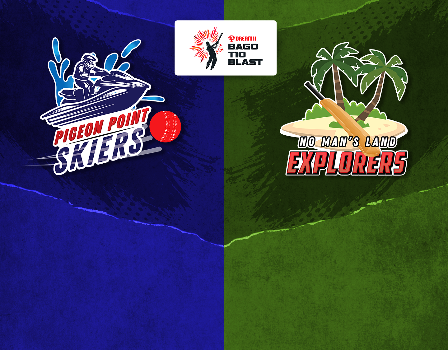 Match 6 of dream11 bago t10 blast, 2023: pigeon point skiers vs no mans land explorers banner