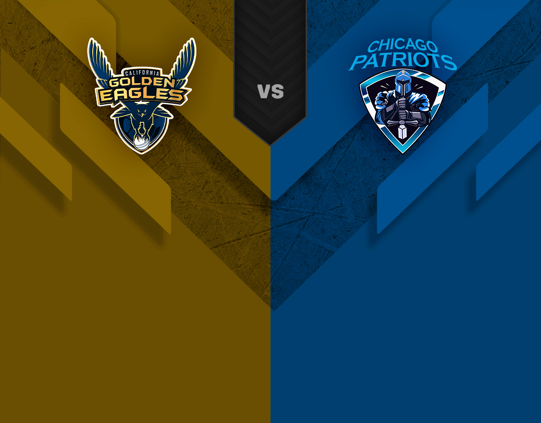 Match 4 of us premier league, 2023: california golden eagles vs chicago patriots banner