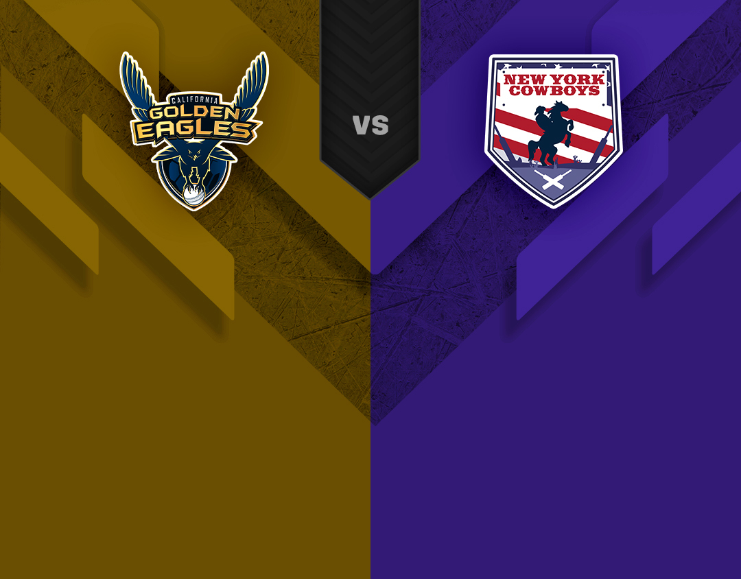 1st semi-final of us premier league, 2023: california golden eagles vs new york cowboys banner
