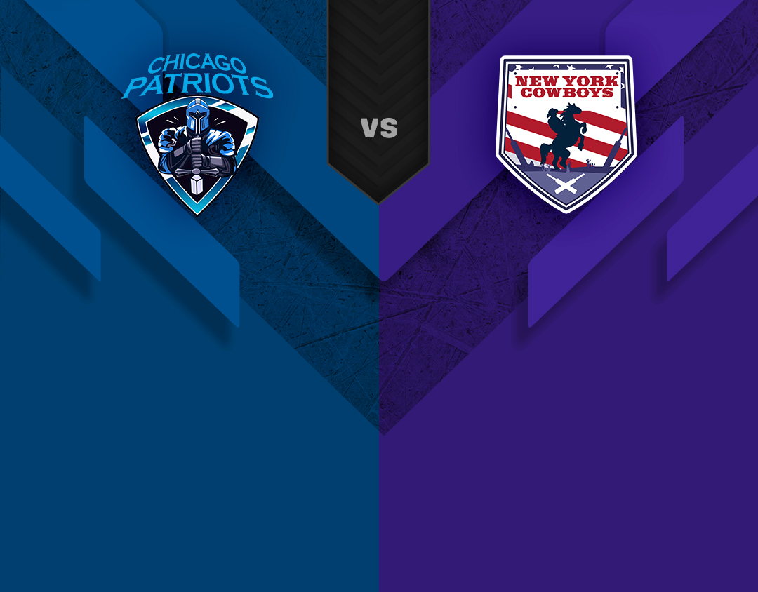 Match 16 of us premier league, 2023: chicago patriots vs new york cowboys banner