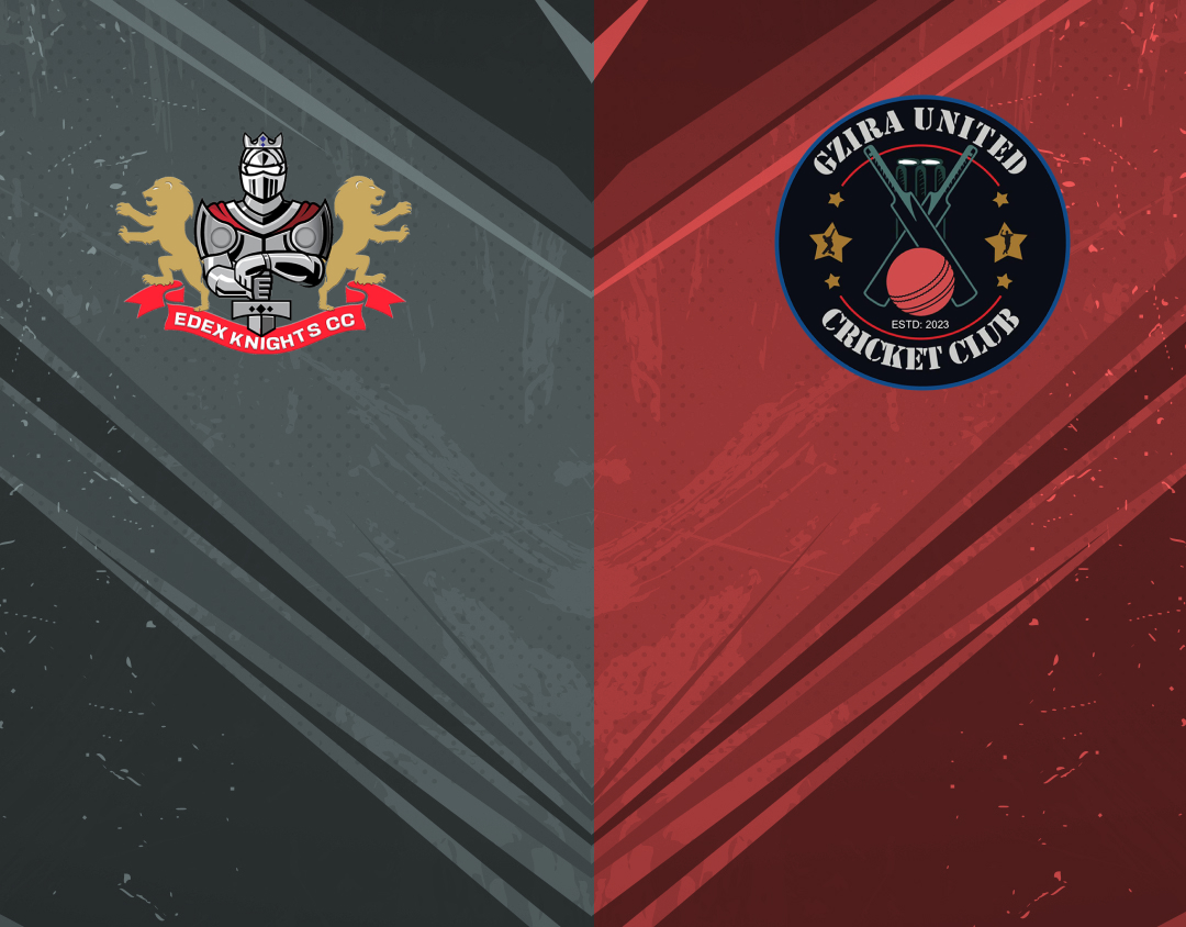 Match 27 of ecs malta, encore, 2023: edex knights vs gzira united banner