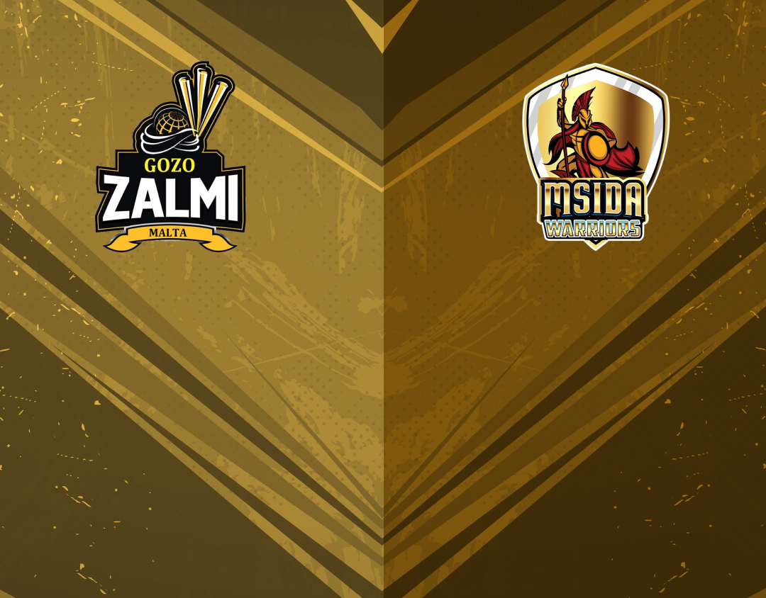 Match 13 of ecs malta, encore, 2023: gozo zalmi vs msida warriors banner