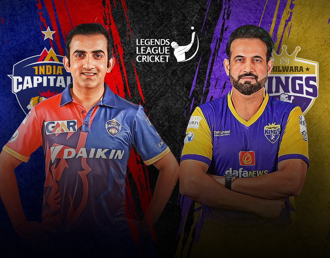 Match 1 of legends league cricket, 2023: india capitals vs bhilwara kings banner