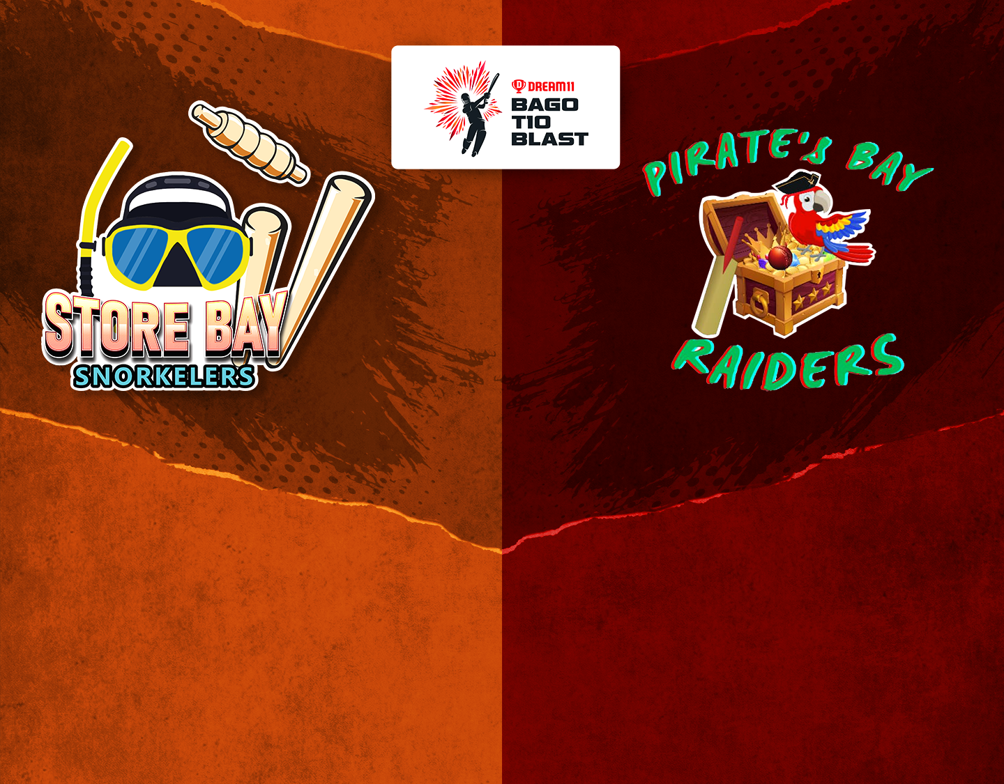 Match 19 of dream11 bago t10 blast, 2023: store bay snorkelers vs pirates bay raiders banner