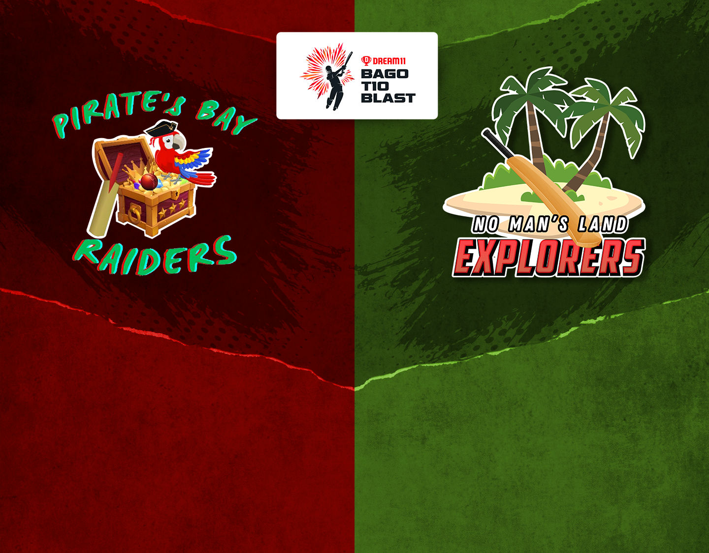 Match 21 of dream11 bago t10 blast, 2023: pirates bay raiders vs no mans land explorers banner