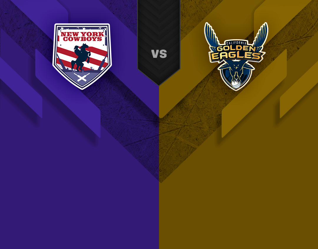 Match 10 of us premier league, 2023: new york cowboys vs california golden eagles banner