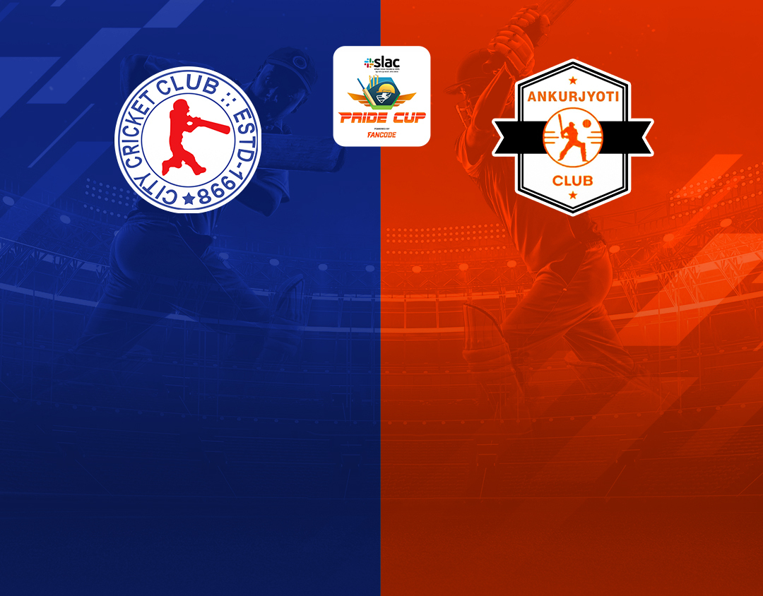 Match 20 of pride cup t20 cricket tournament, 2023: city cricket club vs ankurjyoti club banner