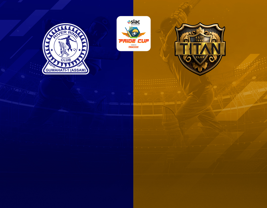 Match 9 of pride cup t20 cricket tournament, 2023: river rine club vs titan club banner