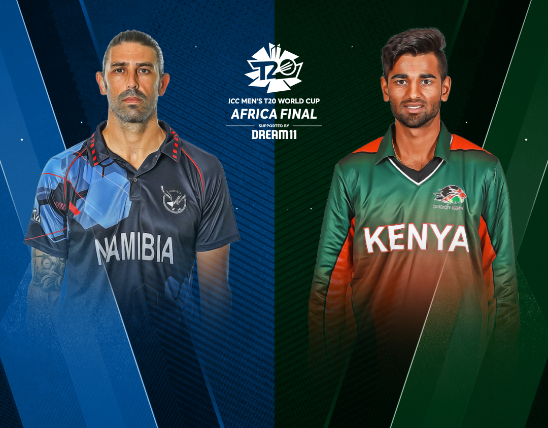 Match 14 of icc mens t20 world cup africa qualifier, 2023: namibia vs kenya banner