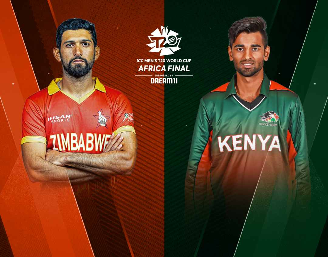 Match 19 of icc mens t20 world cup africa qualifier, 2023: zimbabwe vs kenya banner