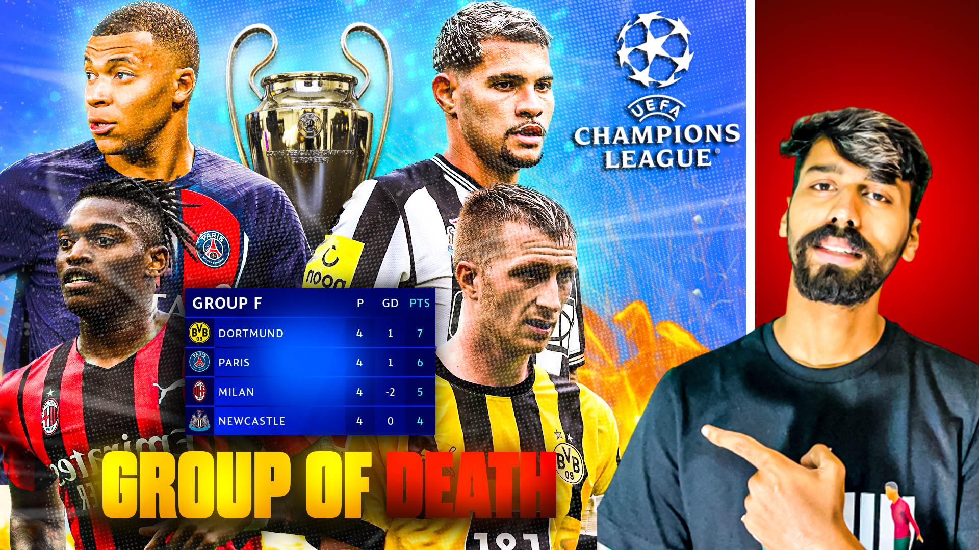 Group F Clash: Milan vs Dortmund, PSG vs Newcastle | UCL Preview
