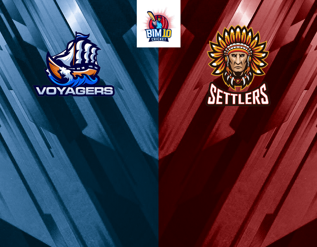 Match 18 of barbados t10: voyagers vs settlers banner