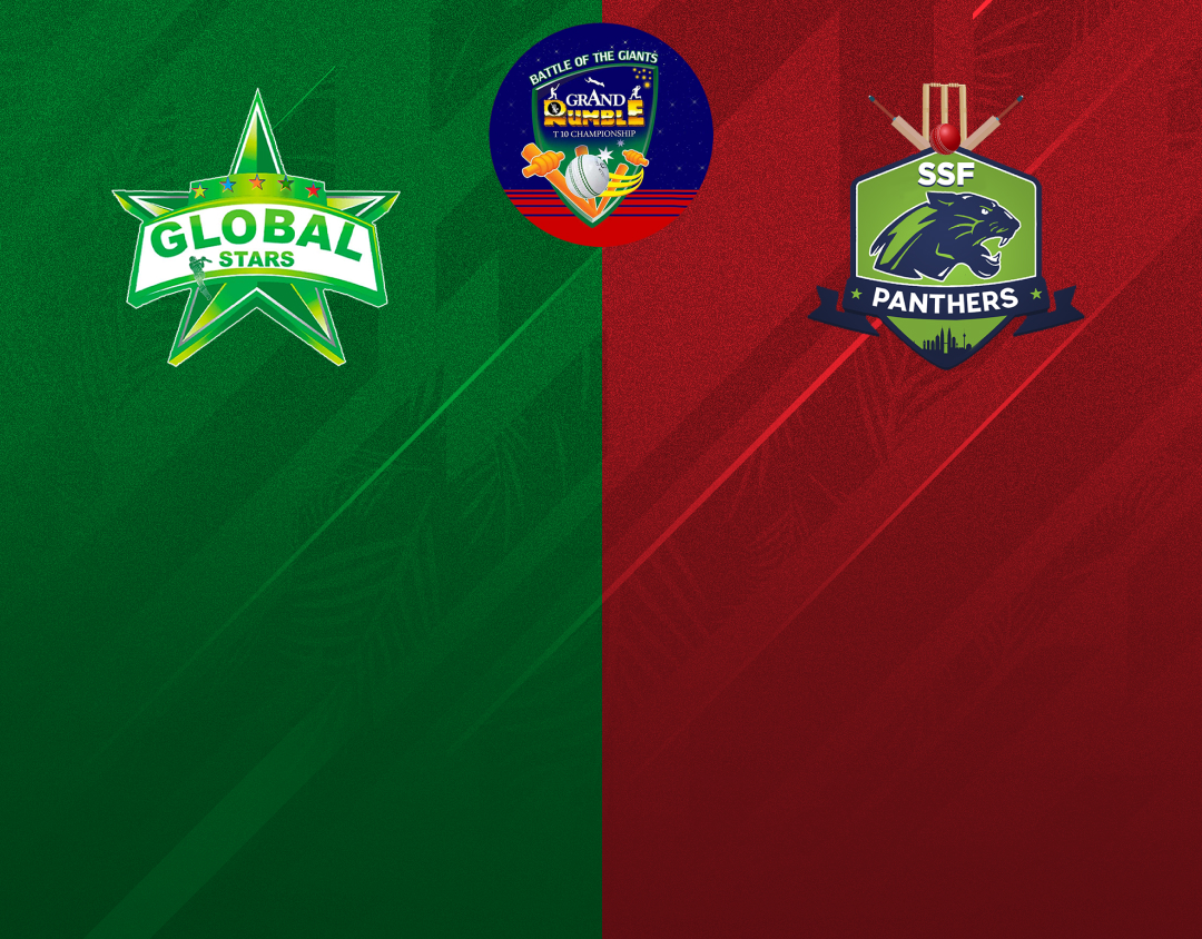 Match 1 of grand rumble t10 championship: global stars cc vs ssf panthers banner