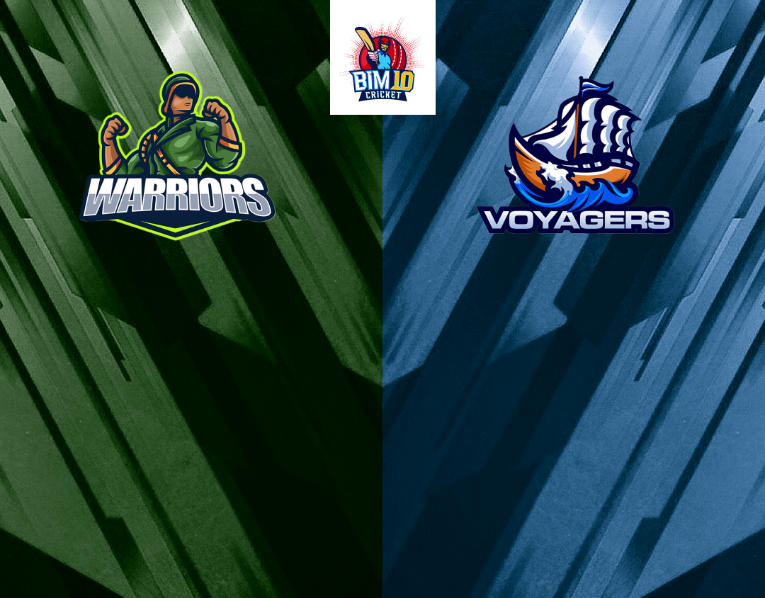 Match 21 of barbados t10: warriors vs voyagers banner